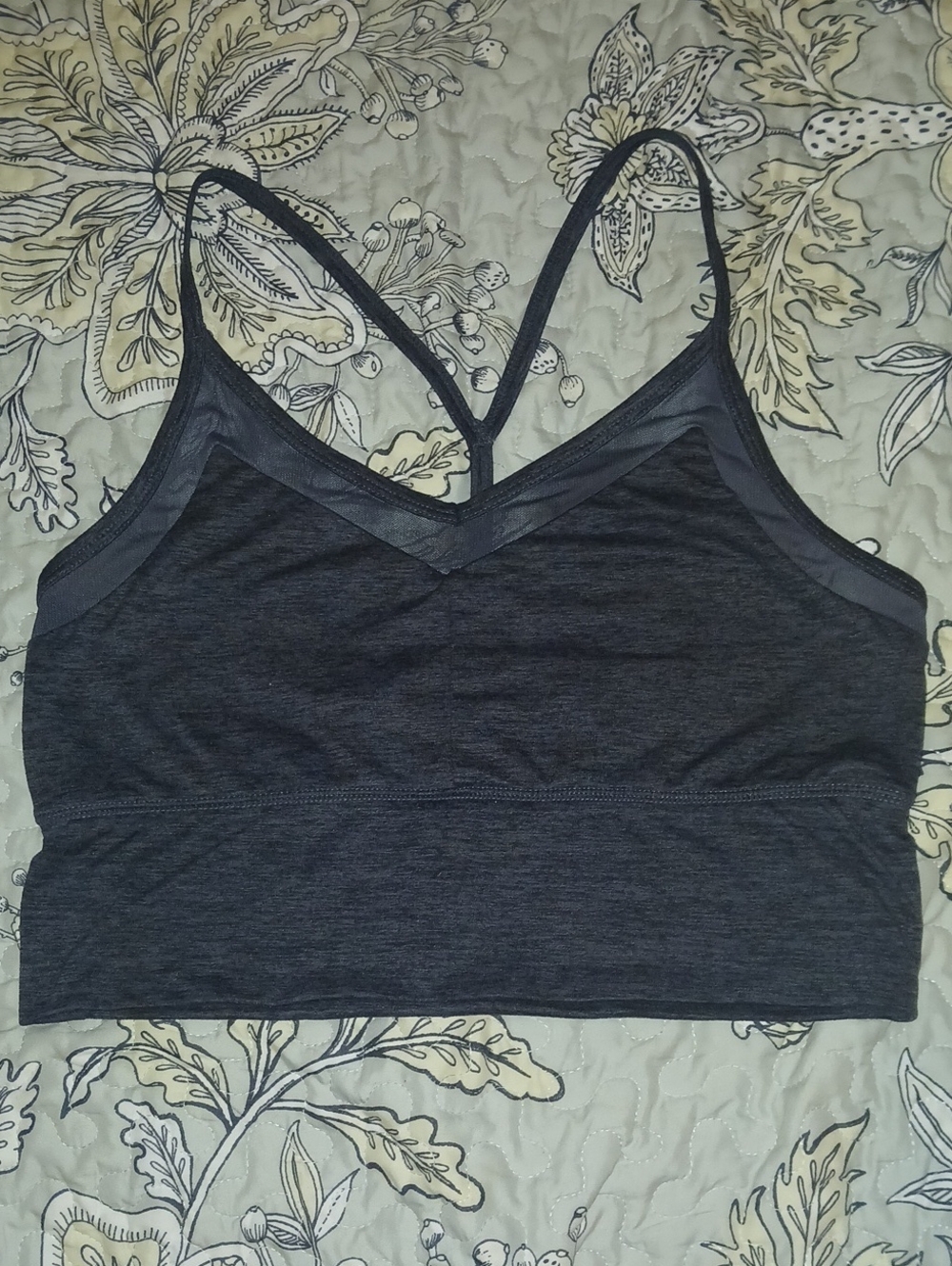 GAIAM Charcoal Gray Strappy Sports Bra